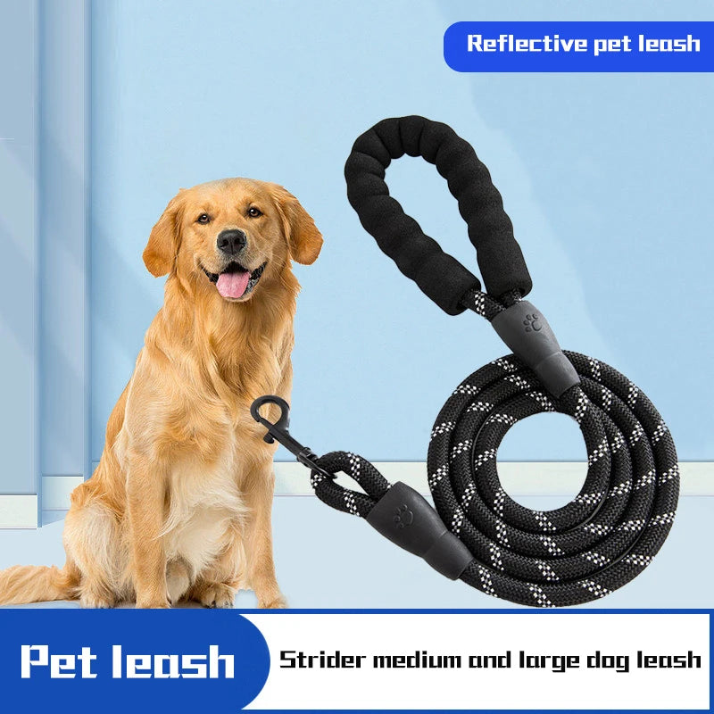 Pet Leash Explosion-proof Charging Dog Leash Reflective Round Leash Dog Chain Dog Leash Handle Leash