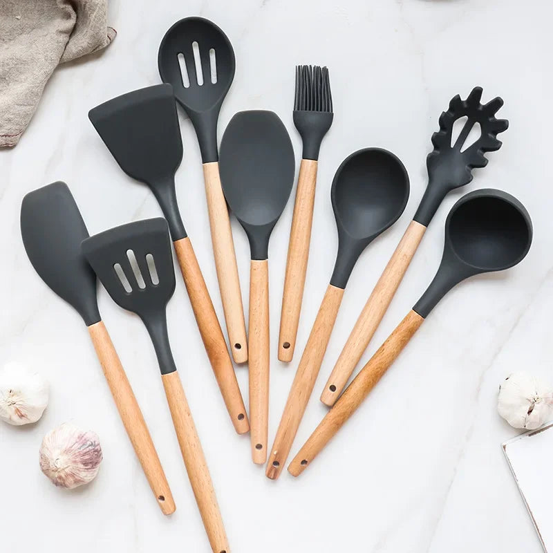 Conjunto com 12 peças de Utensílios de Cozinha em Silicone