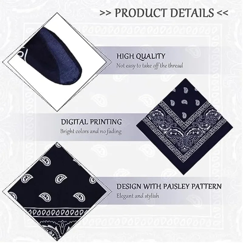 Fashion Bohemian Print Bandana Hair Bands Hip Hop Man Women Outdoor Unisex Headbands Band Wrist Wraps Face Mask Handkerchief