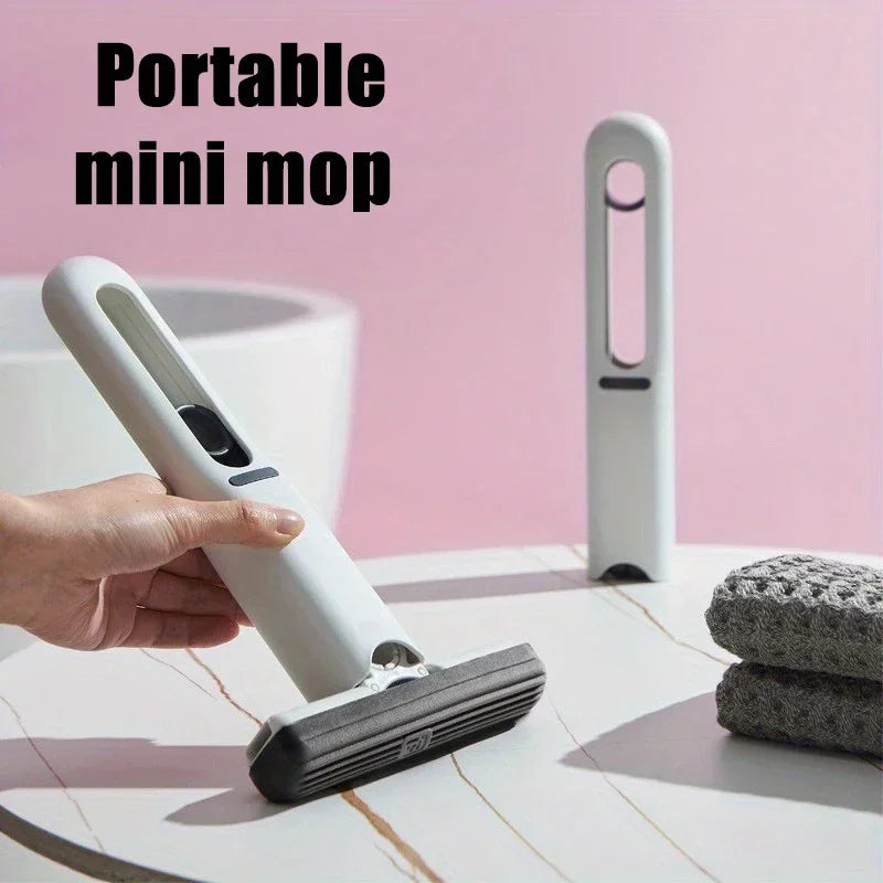 Mini Squeeze Mop Mini Mop Desk Kitchen Car Clean Tools Mops with Self-squeezing Folding Home Cleaning Floor Washing Mops